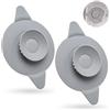 Your Day Mate Tappo di scarico universale, 2 pezzi, Ø 11 cm, grigio, in silicone, per scarico a valvola fino a Ø 100 mm, con ventose, filtro per rifiuti alimentari e capelli, filtro di scarico per lavandino