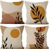 Aoihrraan 41x41cm Confezione da 4 Boho CopriCuscini Divano Minimalista Arcobaleno Sole Montagna Foglia Moderno Arte Quadrata Federe Per Cuscini Decorazione In Lino Salotto Letto All'Aperto Divano