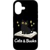 Funny Cat & Books Graphic Readers Book N Custodia per iPhone 17 Cats & Books - Lettura di gatti neri, per amanti dei libri