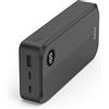 Hama Batteria Esterna 20000 mAh Multi-Dispositivi (2 USB-C, 1 USB-A, Power Bank Compact, Caricatore Portatile, Ricarica Rapida Sicura, Display Indicatore LED, Uso Universale, Autorizzato Aereo) Nero