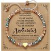 Guidre, Braccialetto Positivo in Pietra Naturale, Bracciale Regolabile, alla Moda con Scatola Regalo, Braccialetto con Ciondolo a Forma di Cuore, per Donne, Fidanzata, Mamma, Nonna, Regalo