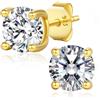 LAVUMO Moissanite Orecchini Donna Argento 925 Oro 14K/Oro Bianco, Orecchini Lobo Moissanite Da 0,3-2 ct, VVS1 D Colore Brillante Gioiello Regalo Donne e Uomini (Oro, 2 carati (1 ct*2)-6,5 mm)