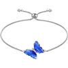 Aurora Tears, collana con ciondolo a forma di farfalla e cuore, in argento Sterling 925, ideale come regalo di nozze o compleanno per donne, Pendant: 0.79 x 0.98 inches, Chain: 11 inches, Zirconia