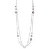 FULU AUTUMN Collane a strati lunghe e vistose per donne, in argento con cristalli e conchiglie, catena a ciondolo, gioielli in stile boho, regalo di compleanno, 37.7 inches, Vetro Cristallo Plastica