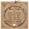 Guidre, Braccialetto Positivo in Pietra Naturale, Bracciale Regolabile, alla Moda con Scatola Regalo, Braccialetto con Ciondolo a Forma di Cuore, per Donne, Fidanzata, Mamma, Nonna, Regalo