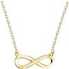 Sofia Milani - Collana da Donna in Argento 925 - Placcata in Oro con Pietra Zircone - Ciondolo ad Infinito - N0761