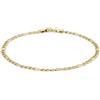 CARISSIMA Cavigliera da donna in oro giallo 9 ct con catena Figaro forata da 3 mm, 23 cm