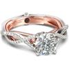 Jeulia Anello Fidanzamento Donna Argento 925 Zirconi Cubici | Design twist con milgrain e pavé, argento 925 bicolore, anello elegante da fidanzamento e anniversario con confezione regalo