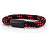 Akitsune Portus Bracciale in corda nautica | Chiusura magnetica a capsula Bracciale da donna con ancora da uomo Maritim - Nero