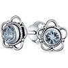 Bling Jewelry Piccolo Fiore Rotondo Di Bali Stile Aperto Topazio Blu Gemma Orecchini In Argento Sterling Ossidato Dicembre Birthstone 8Mm