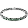 Swarovski Bracciale Tennis Matrix, Taglio Round, Verde, Placcato rutenio (S)