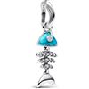 PHCLASY Ossa di Pesce Charm in per bracciale Collana Charm Dangle per Donne Regali di Compleanno Argento Sterling
