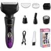 KEMEI 7114 Rasoio Elettrico 4in1 per Donna, Rasoio Intimo con Motore 6500rpm, IPX4 Anti-Spruzzo Lavabile, Ricarica USB, per Viso,Ascelle,Gambe,Braccia,Bikini, Compatto Viaggio
