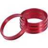 A ABSOPRO Anelli Centrici Rossi 4 Pezzi per Cerchi OD 73.1mm A ID 66.1mm | Diametro Esterno 73.1mm, Diametro Interno 66.1mm, Spessore 10mm, Anti Vibrazione, Perfetta Aderenza