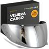 Everalo Visiera Compatibile con HJC C10 - C71 - HJ34P (Argento Cromo)