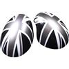 YaaGoo YaaGoo - Coprispecchietti laterali per MINI Cooper R55 R56 R57 R58 R59 R60 R61 2007-2013, per specchietti retrovisori pieghevoli elettricamente (motivo Jack grigio)