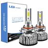 Sidaqi 2PCS Lampadine 9006 LED 6000K bianco 12000LM 100W per auto Kit faro a LE,Abbagliante o Anabbaglianti,Luce di guida diurna,Fendinebbia Super luminoso