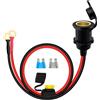 YINGAYOU Presa Accendisigari Femmina con Filettatura Fissa a O Ring 8mm Presa Accendisigari 12V 24V Femmina Volante 14AWG 20A per Auto, Moto, Barche (0.6 m)