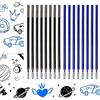 AYHYHLJZJ 16 mine di ricambio cancellabili blu e nero, 0,7 mm, compatibili con penna Pilot FriXion, Clicker, Slim, Eberhard Faber, cartuccia Frixion cancellabile, penna a sfera cancellabile, 11 cm