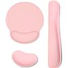 BEOIUCZZY Tappetino per Mouse e Tastiera, Appoggio per Polsi da Tastiera in Memory Foam con Fondo Antiscivolo Cuscini Poggiapolsi e Mouse Pad con Poggiapolsi per Computer, Ufficio, Casa, Gioco (Rosa)