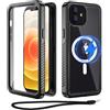 Beeasy Cover per iPhone 12 Mini Impermeabile IP68 con MagSafe, 360 Militare Antiurto Indistruttibile Resistente Doppia Protezione Custodia, Ermetica Antipolvere Subacquea Waterproof Case, 5.4