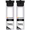 Hookink T9451 Nero Sostituzione per Epson T9451 Cartucce Nero per Epson Workforce Pro WF-C5710DWF WF-C5790DWF WF-C5290DW WF-C5210DW WF-C5710 WF-C5210 WF-C5290 5,000 Pagina, 2-Pack