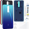 Enkeig Vetro posteriore Sostituzione per Xiaomi Redmi Note 8 Pro Back Cover copribatteria + Kit di Riparazione(Blu)