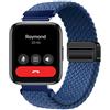 GIOPUEY Cinturini Magnetica Compatibile con Realme Watch 3, Cinturino in Morbido Nylon Intrecciato [Unisex] [Traspirante] - Blue