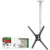 Barkan Supporto da soffitto per TV bianco lungo 97 cm, movimento completo, 3 movimenti, piatto/curvo, supporta fino a 40 kg, regolazione telescopica dell'altezza, adatto per LED OLED LCD