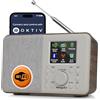 MangoKit SR10 Internet Radio con DAB+,radio WIFI con lettore di podcast,DAB intelligente con Bluetooth,radio FM, da cucina con alimentazione e abatteria,doppio allarme,supporto pre selezioni-Noce