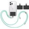 TBOC Cordino Catenella Laccio Strap Porta Cover [Verde Acqua] + 2 Toppe di Fissaggio Aggiuntive [Nero] Telefono Cellulare Collo - Tracolla Catenina Cordini Cellulari Telefoni Universale Laccetti