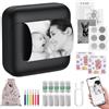 eSynic Mini Stampante Termica Portatile con 10 Rotoli Carta Termica e 6 Pennarelli, Stampante Fotografica Bluetooth Ricaricabile, Stampa Foto dal Cellulare Android iOS, Immagini Bianco e Nero - Nero