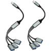HATMINI USB-Splitterkabel, USB 2.0-Stecker auf 3-Port-Buchse, Multi-USB-Port-Verlängerungskabel für Datenübertragung und Aufladen, kompatibel mit Tastatur, Desktop, Fernseher, Laptop (USB C)