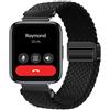 GIOPUEY Cinturini Magnetica Compatibile con Realme Watch 3, Cinturino in Morbido Nylon Intrecciato [Unisex] [Traspirante] - Black