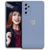 POUHYE Cover per Samsung Galaxy A52 4G / 5G / A52S 5G Custodia Originale, Gomma Gel di Silicone Liquida Cover con Protezione Fotocamera, Morbida Sottile e Antiurto AntiGraffio Case Azzurro