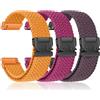 SOLOLUP 3Pezzi Intrecciati Cinturino per Garmin Venu 4 41mm/3S 2S/Vivoactive 4S 3S/Vivomove 3S/Forerunner 255S Music 265S Band,Sportivo Nylon 18mm Banda per Huawei Watch 5 42mm/GT 6/5/4 41mm/GT5 Pro 42mm