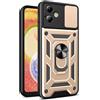 HONLEN Custodia Adatta per Motorola Moto g14 (6.5 Inches), Cover per PC Armor Anello kickstand con Base Magnetica - Oro