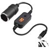 Cyiamku Adattatore da USB C a presa accendisigari, cavo USB C maschio accendisigari da 12 V con display a LED e interruttore, tensione regolabile 5 V, 9 V, 12 V, 15 V, 20 V, per GPS, fotocamera