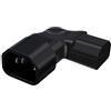 HuaLiSiJi Adattatore da C14 a C13 90 Gradi 10A 250V IEC 320: C14 Spina Maschio a C13 Presa Femmina per Computer, Monitor, Espansione di Potenza (Curvato a Destra)