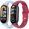 CHANRASI 2 Pezzi Cinturini Compatibile con xiaomi mi band 8/xiaomi smart band 9 Cinturino Donna,Silicone Cinturino Maglia Regolabili per xiaomi smart band 9