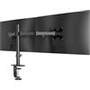Pholiten Supporto Doppio Monitor per Schermo LED LCD da 13 a 27 Pollici,Rotazione a 360°,Dimensioni VESA 75/100, capacità di Peso Fino a 10 kg(Nero)