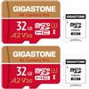 Gigastone 【Recupero dati 0 per 5 anni】GIGASTONE MicroSDHC 32 GB (Set da 2), 4 K, fotocamera Pro, compatibile con GoPro Drone Switch, velocità 95 MB/s. per 4K UHD Video, A2 U3 V30, con Adattatore SD