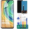 SRJTEK Schermo TFT per OPPO Reno2 LCD Display per OPPO Reno 2 Sostituzione dello schermo CPH1907 Touch Digitizer Kit di riparazione senza cornice (nero, nessun riconoscimento delle impronte digitali)