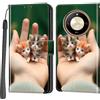Haninsuze Cover per Honor Magic 6 Lite/ Magic6 Lite, Custodia Interno TPU Antiurto Portafoglio con Disegni [schede Fessura] [Supporto Stand] Cover Libro in PU Pelle (Gatto)