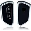 OFFCURVE Porta Chiavi Guscio Chiave Smart, Copri Chiave Cover Chiave TPU Custodia Protettiva Chiave Auto 3 Tasti per VW Golf 8 Seat Leon Tarraco Ateca Skoda Octavia Cupra Formentor Born