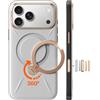 TORRAS Ostand Q3 VegSkin Cover per iPhone 17 Pro Max, Custodia Ostand Q3 VegSkin in Pelle di Silicone Sostenibile, Supporto Magnetico Invisibile a 360°, Pelle di Alta Qualità, Ultra Sottile, Bianco