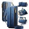 Asuwish Custodia a portafoglio per Samsung Galaxy S25 Ultra 5G blu