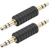 PATIKIL Adattatore Audio Maschio a Maschio da 3.5 mm (1/8 Pollice), 2Pcs Adattatore Stereo Plug Switch Connettore Jack Placcato Oro per Cuffie Computer Laptop Altoparlante, Nero/Oro
