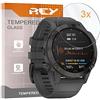REY Pack 3X Pellicola salvaschermo per Garmin Fenix 6 - Fenix 6 PRO 47mm, Vetro temperato, di qualità Premium