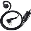 UAYESOK Cuffie radio a 2 pin a forma di C per Motorola CP040 CP200 GP300 DP1400 XT420 XT460 Hytera pd505 Midland PMR 2 vie con microfono PTT